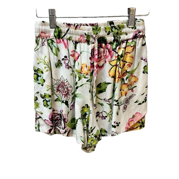 NWT Angie Brand shorts Rayon w elastic waist vintage inspired new sz S floral - Picture 2 of 8